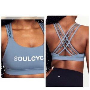 Lululemon X Soul Cycle Energy Sports Bra Size 8 Blue Charcoal